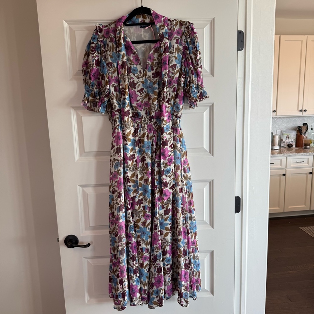 Vineyard Vines Purple Floral Midi Dress - Picture 4 of 9